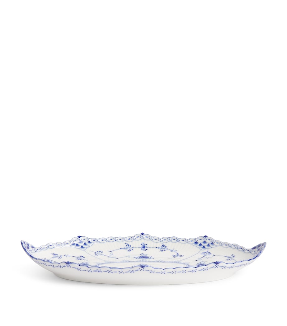 Royal Copenhagen Blue Fluted Half Lace oval dish 24.5cm, imported from the UK