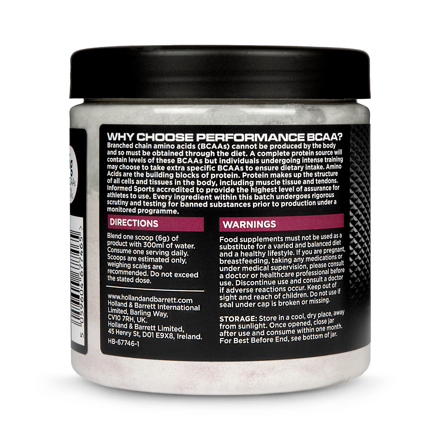 Performance BCAA supplement apple and blackcurrant 300g (British brand)
