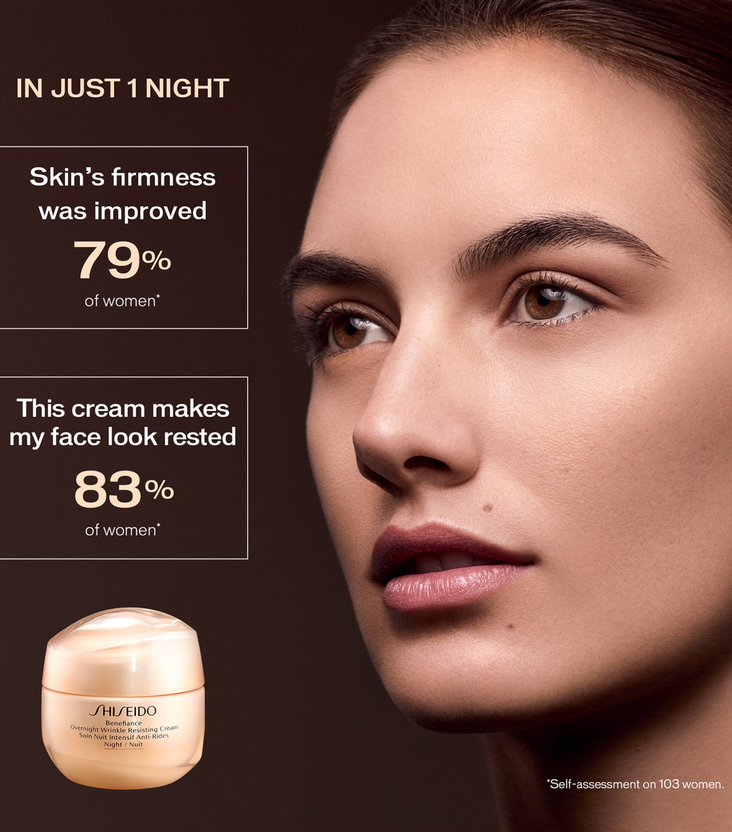 Shiseido Benefiance Overnight Wrinkle Resisting Cream 50ml (British brand)