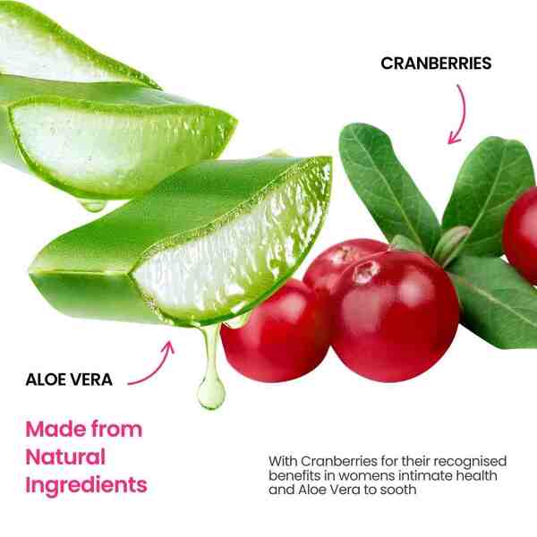 WooWoo Cranberry Cleanse pH-balanced intimate wash, imported from the UK