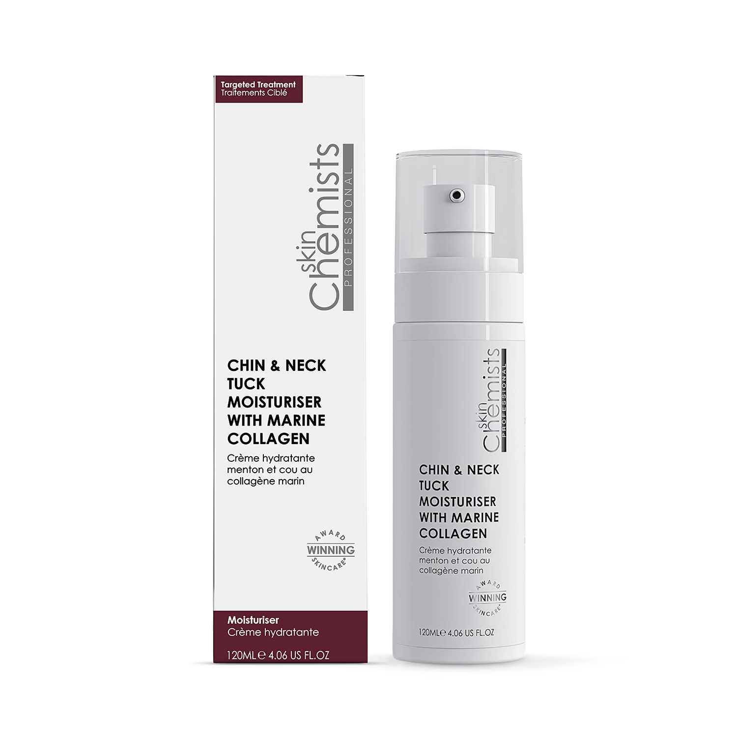 skinChemists Chin & Neck Tuck Moisturiser with Marine Collagen 120ml - British product