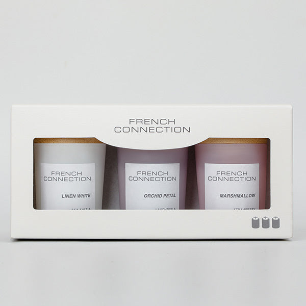 French Connection candle trio gift set 3x50g (British brand)