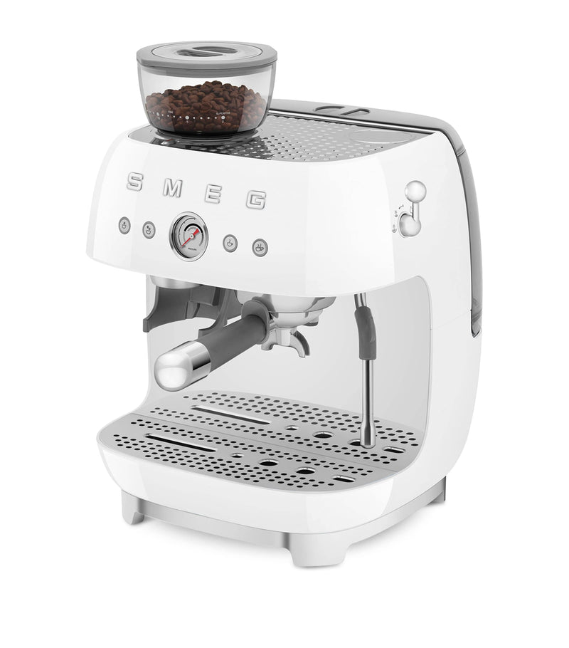 Smeg EGF03WHUK espresso coffee machine with grinder (British brand)