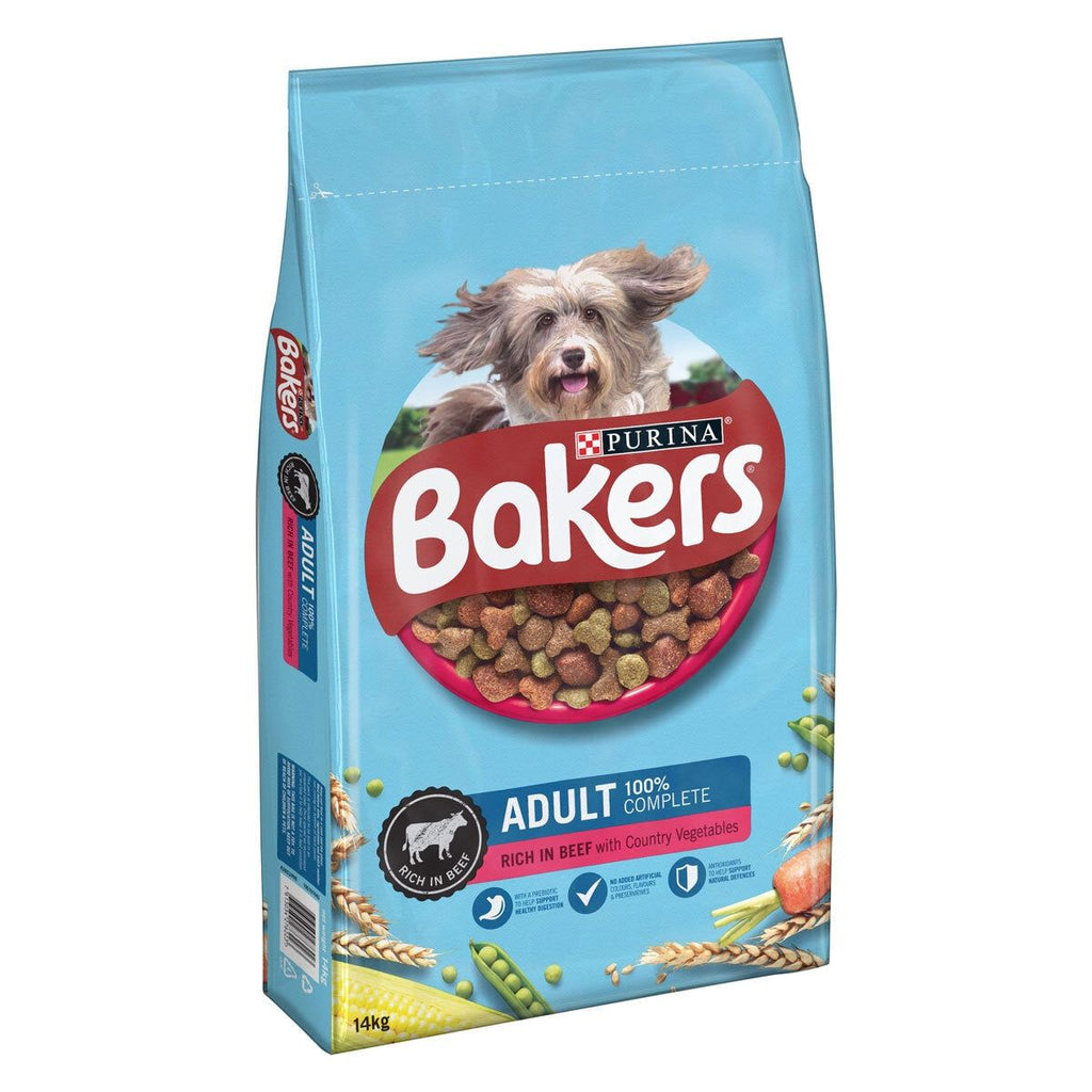 Bakers Adult Dry Dog Food Beef and Vegetables, 14kg