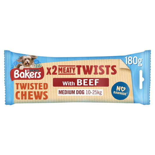 Bakers Meaty Twist Medium Dog Treats 180g