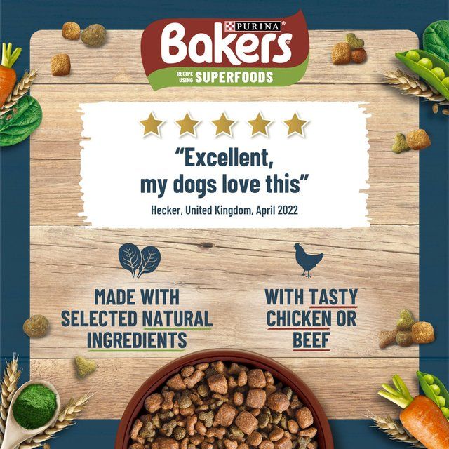 Bakers Small Dog Beef Dry Dog Food   2.85kg