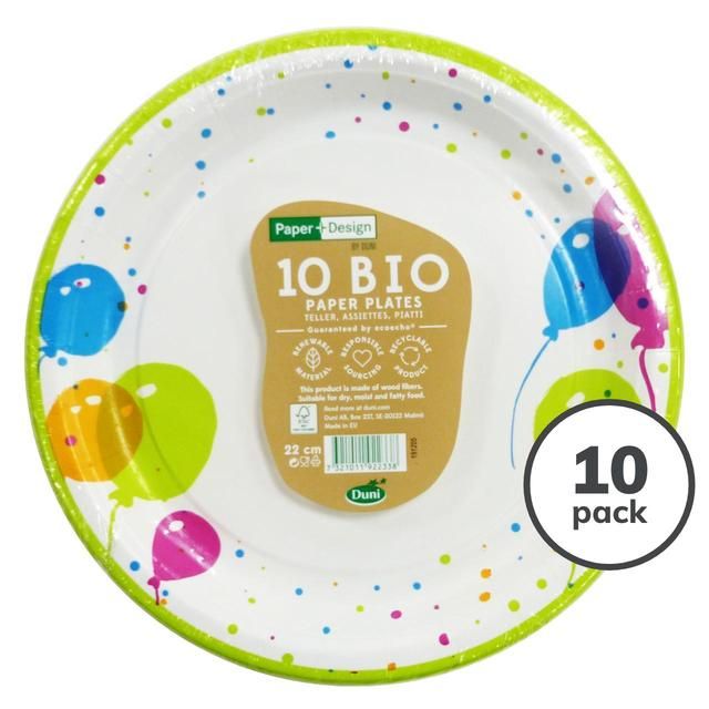 Balloons Compostable Paper Plate 22cm