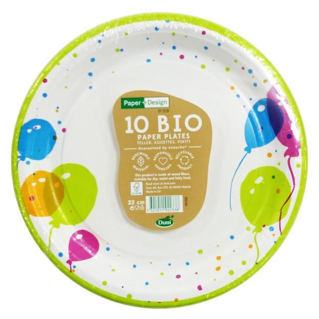 Balloons Compostable Paper Plate 22cm