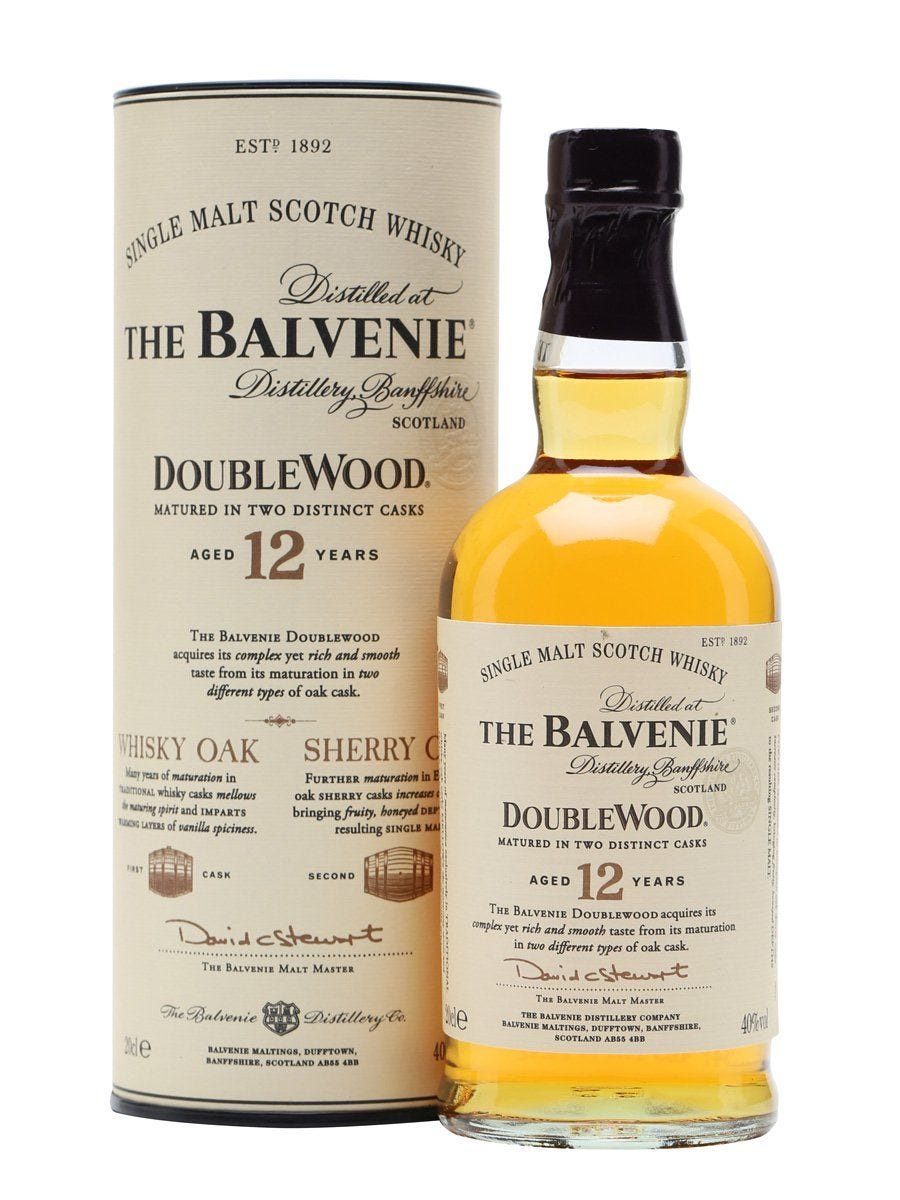 Balvenie Doublewood 12 Year Old whisky 70cl - British product