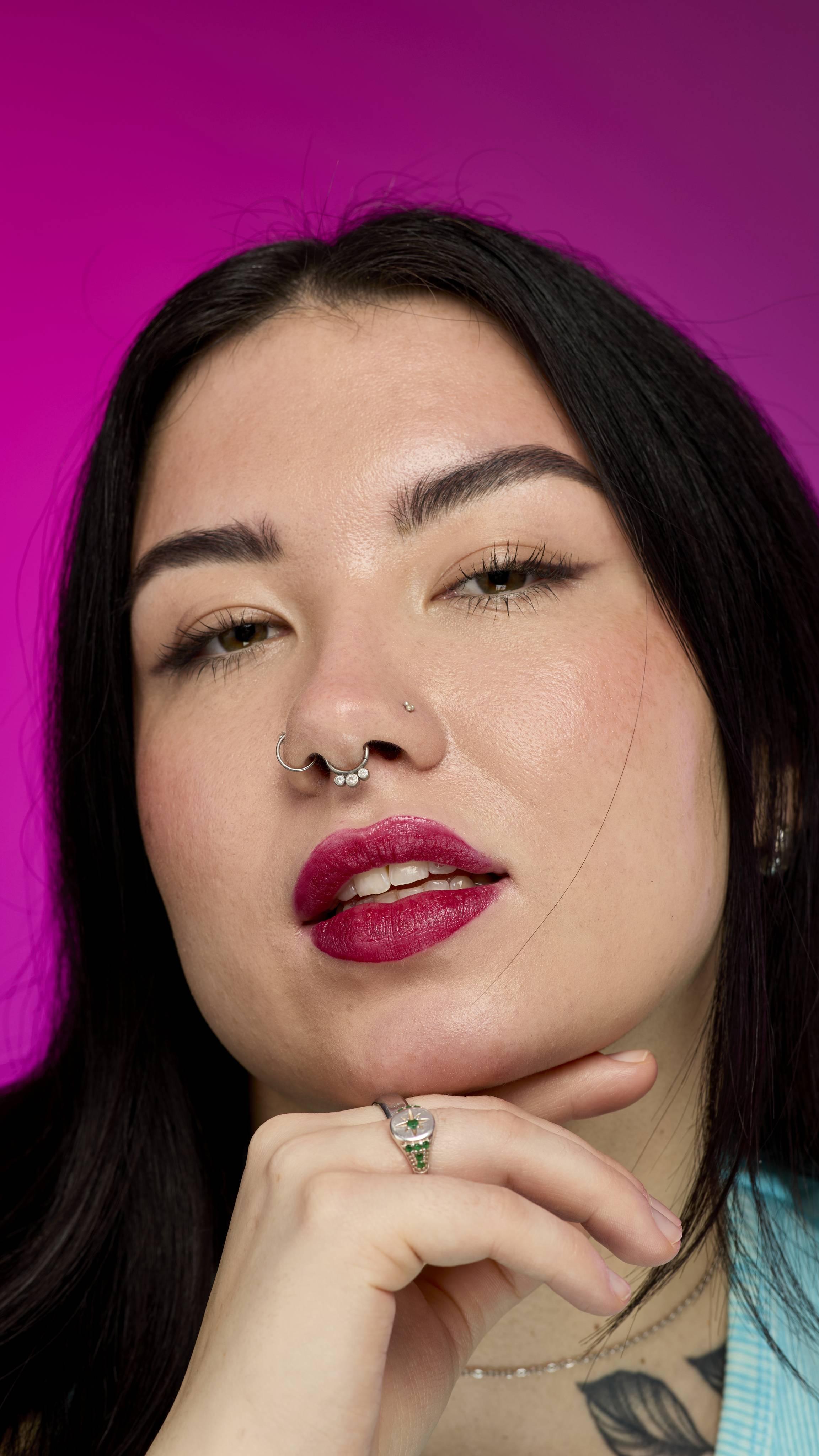 Lush Banger Lipstick in berry shade with dewy finish, (British brand)