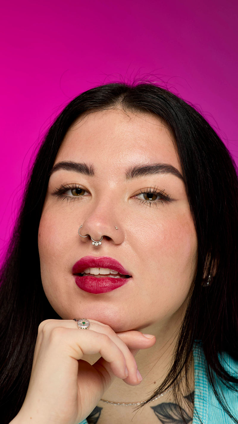 Lush Banger Lipstick in berry shade with dewy finish, (British brand)