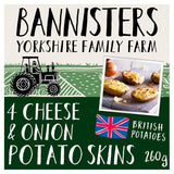 Bannisters Farm 4 Cheese & Onion Baked Potato Skins   260g