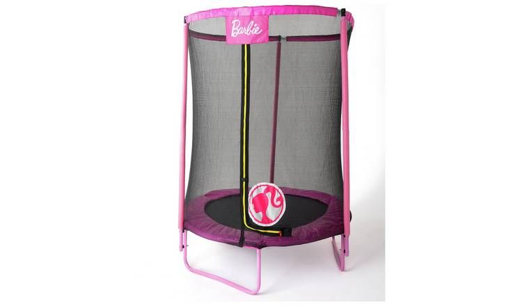 Barbie 4.5ft Outdoor Kids Trampoline with Enclosure