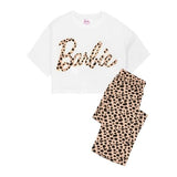 Barbie Womens Animal Print Pyjama Set (L)