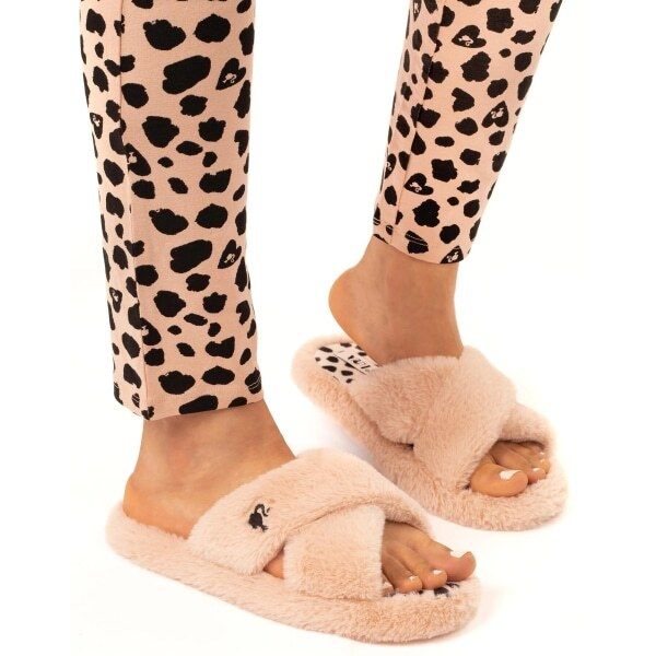 Barbie Womens Crossover Fluffy Slippers (7-8) - McGrocer