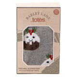 Barley Lane by Totes Christmas Pudding Slipper Socks - McGrocer