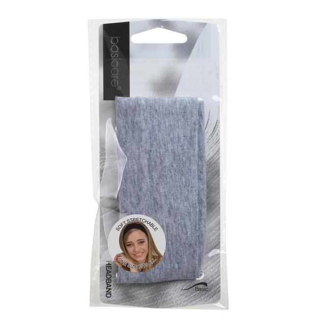 Basicare Grey Cotton Headband super stretchy one size fits all