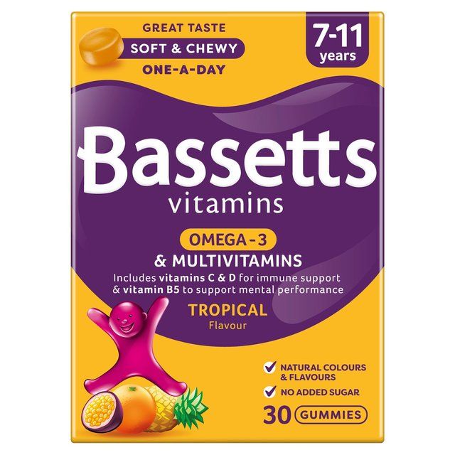 Bassetts Tropical Omega 3 & Multivitamins 7-11yrs    30 per pack