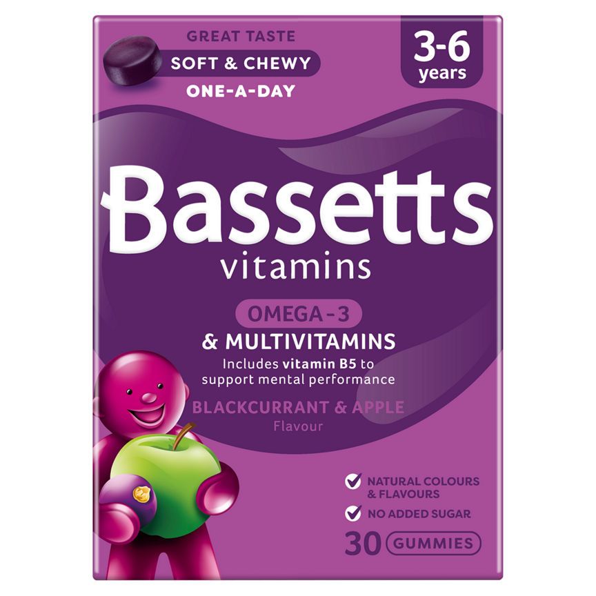 Bassetts Vitamins Vitamins Multivitamins Blackcurrant & Apple Flavour 3-6 Years Soft & Chewies