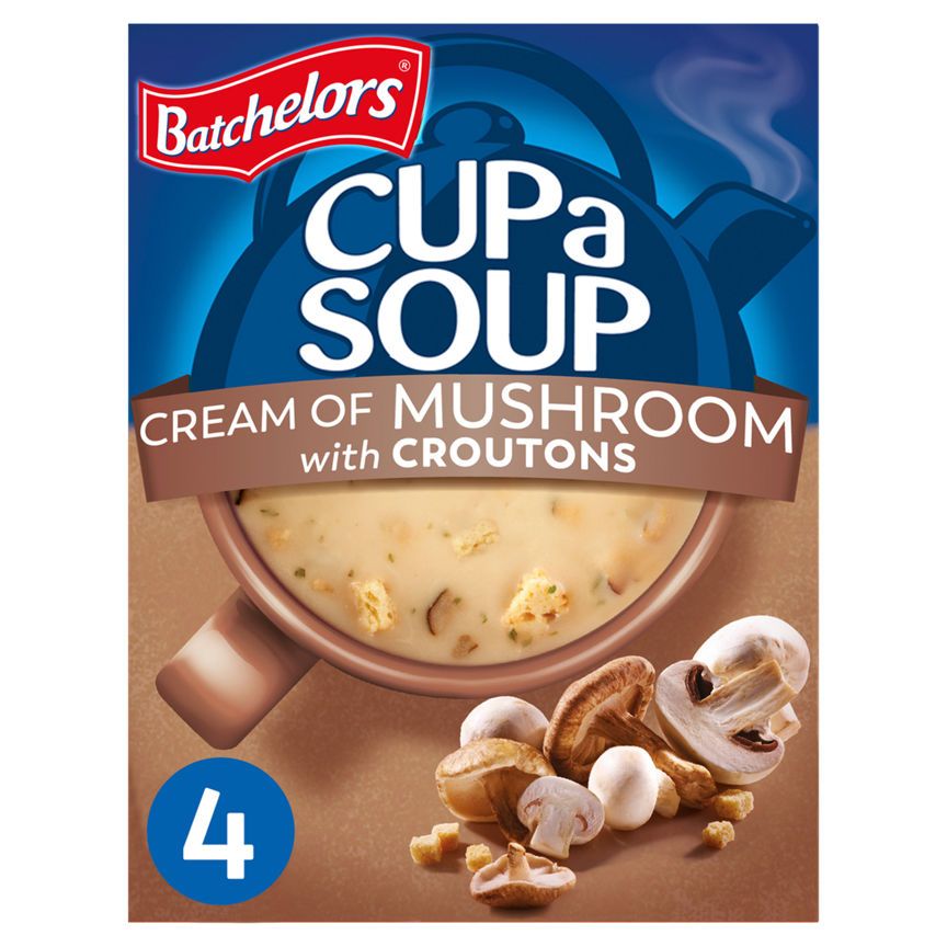 Batchelors Cup a Soup Cream of Mushroom 4 Instant Soup Sachets