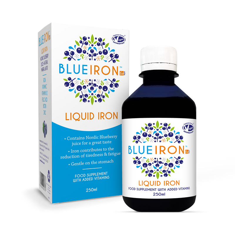 Blueiron liquid iron supplement pear blueberry 250ml - British product