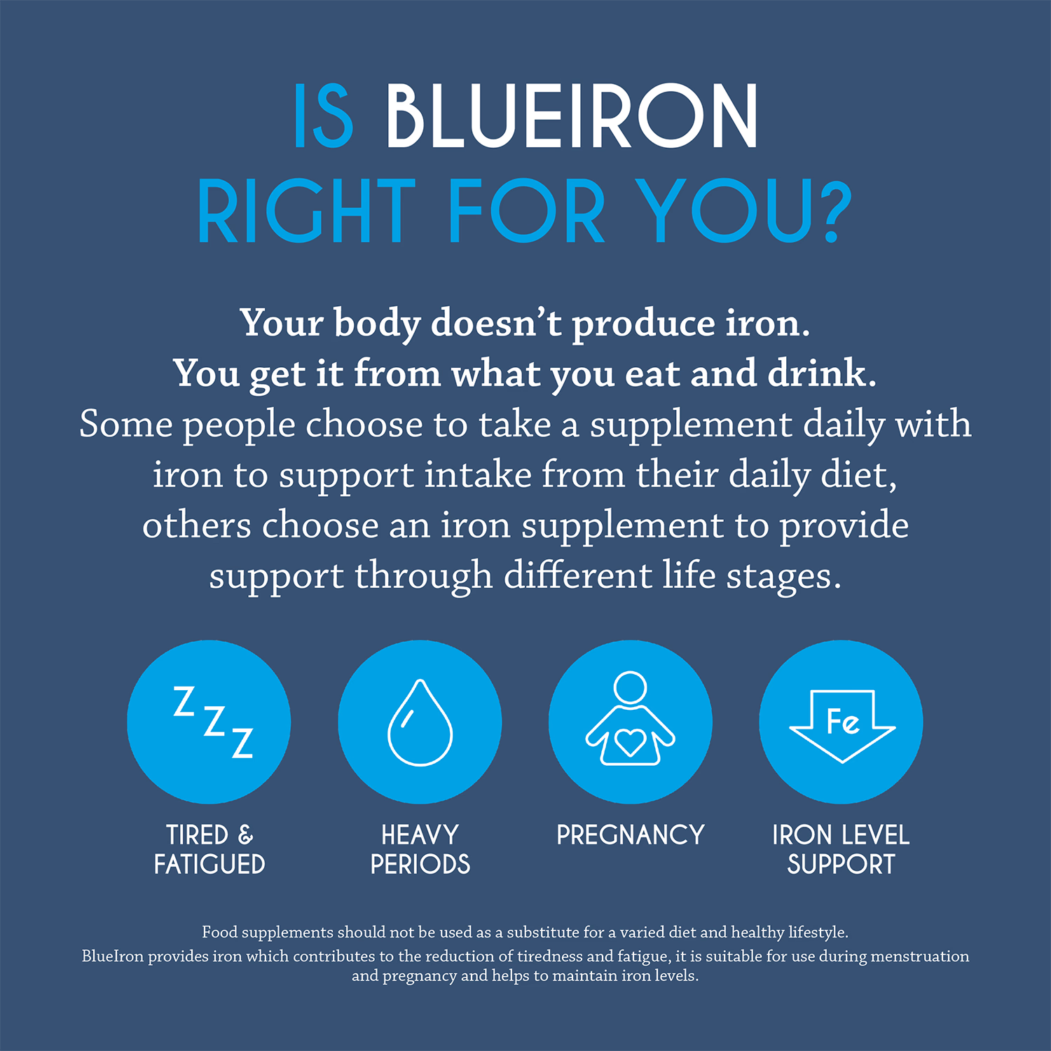 Blueiron liquid iron supplement pear blueberry 250ml - British product
