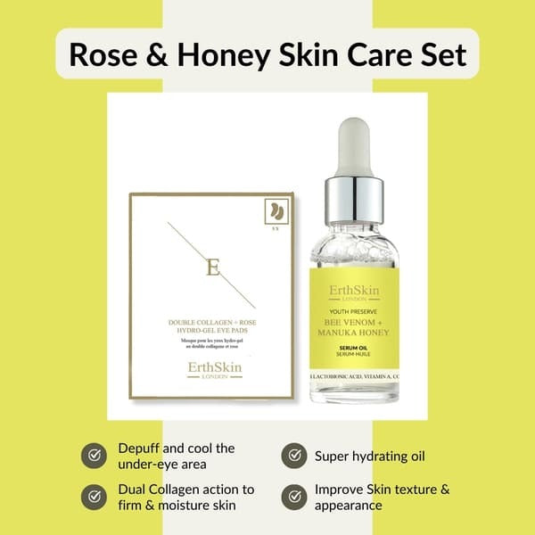 ErthSkin Bee Venom Serum Oil 30ml + Double Collagen Eye Pads