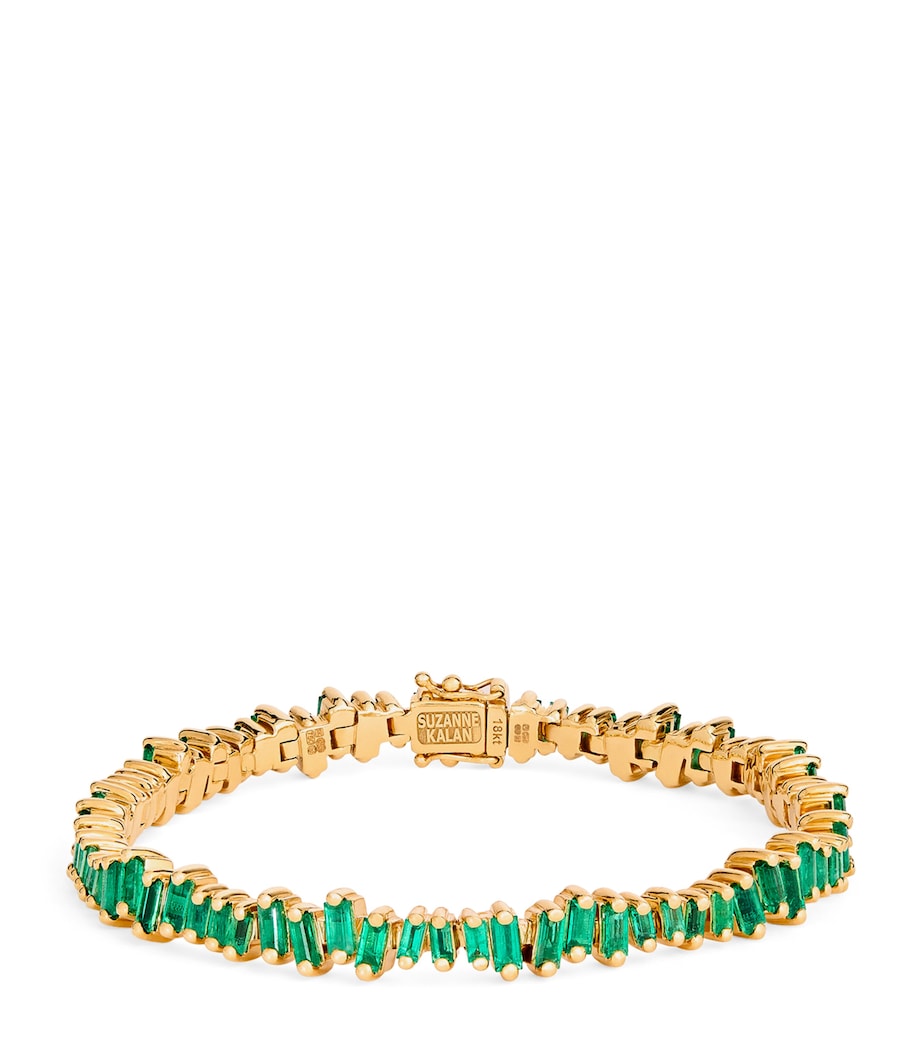 Suzanne Kalan yellow gold emerald tennis bracelet, UK version