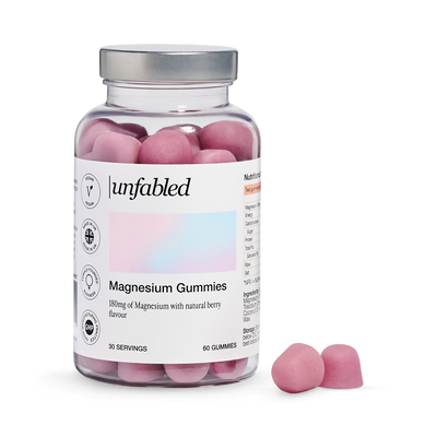 Holland & Barrett Unfabled Magnesium Gummies Berry Flavour Vegan Gummy Supplement 60 Gummies- Buy online at McGrocer