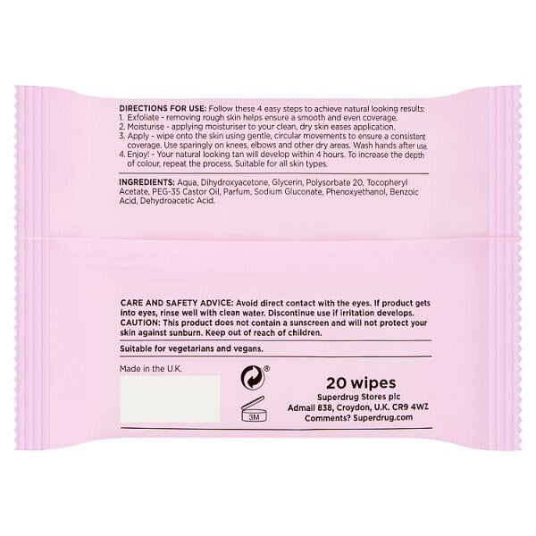 Solait Wear Off Tanning Wipes 20 pack