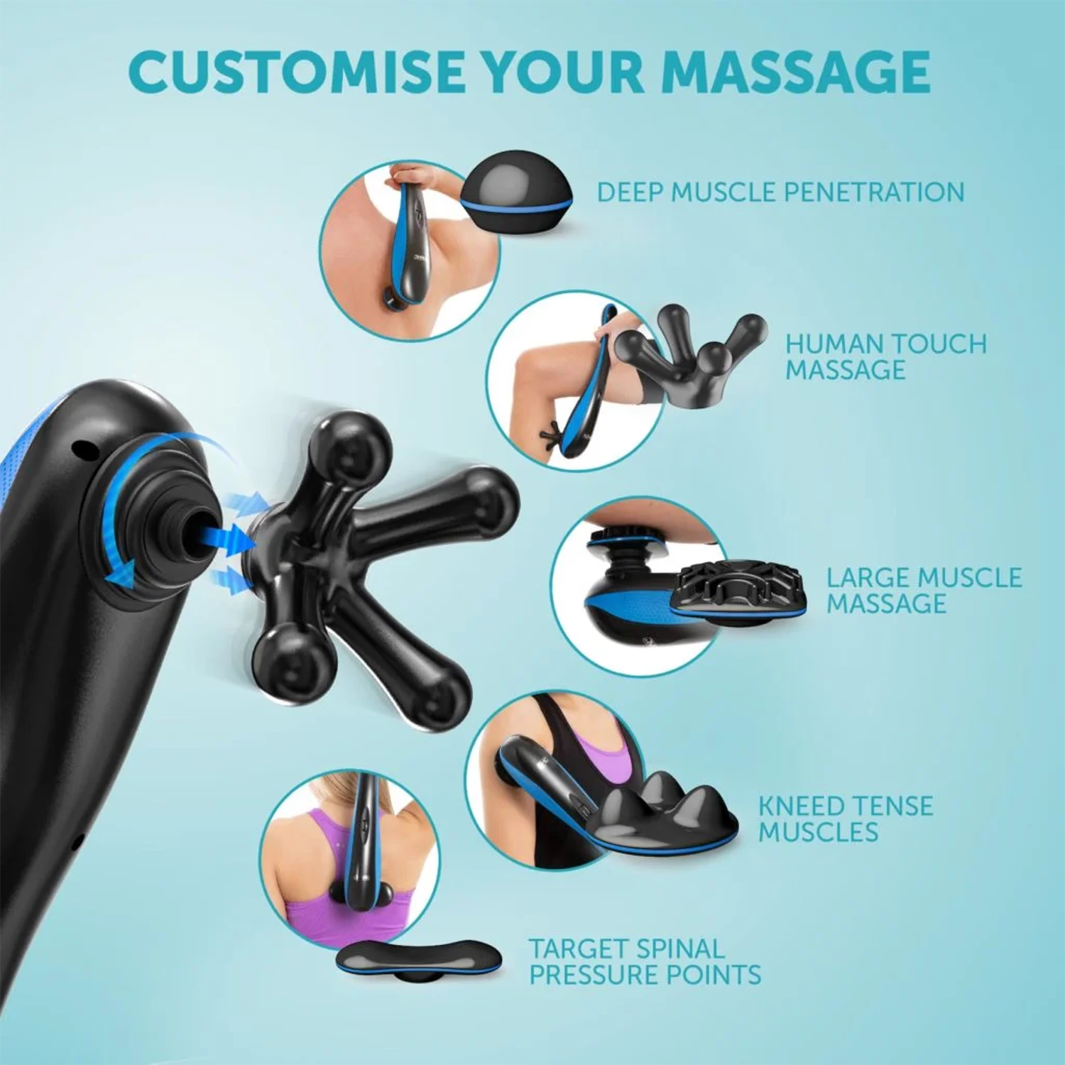 WAHL deep tissue cordless percussion massager black, UK version
