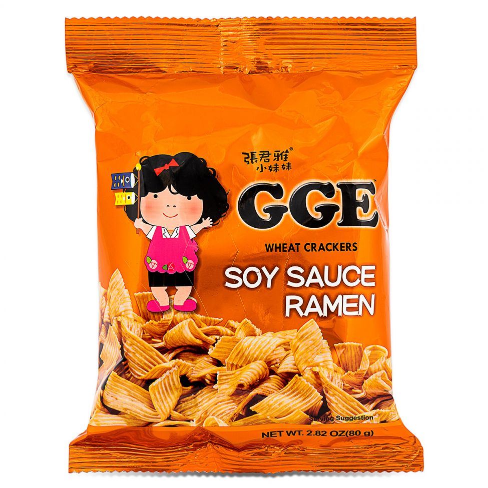 GGE wheat crackers soy sauce ramen, imported from the UK