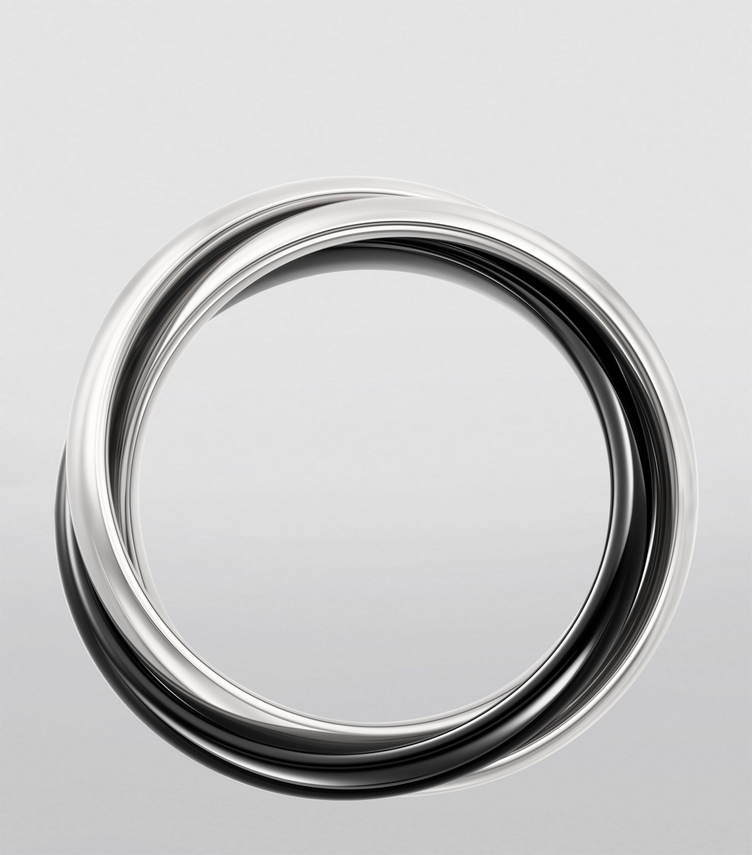 Cartier Trinity ring 18kt white gold ceramic, imported from the UK