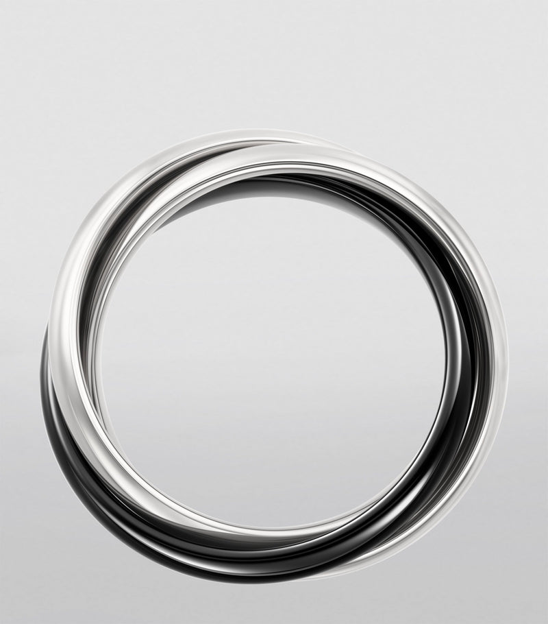 Cartier Trinity ring 18kt white gold ceramic, imported from the UK