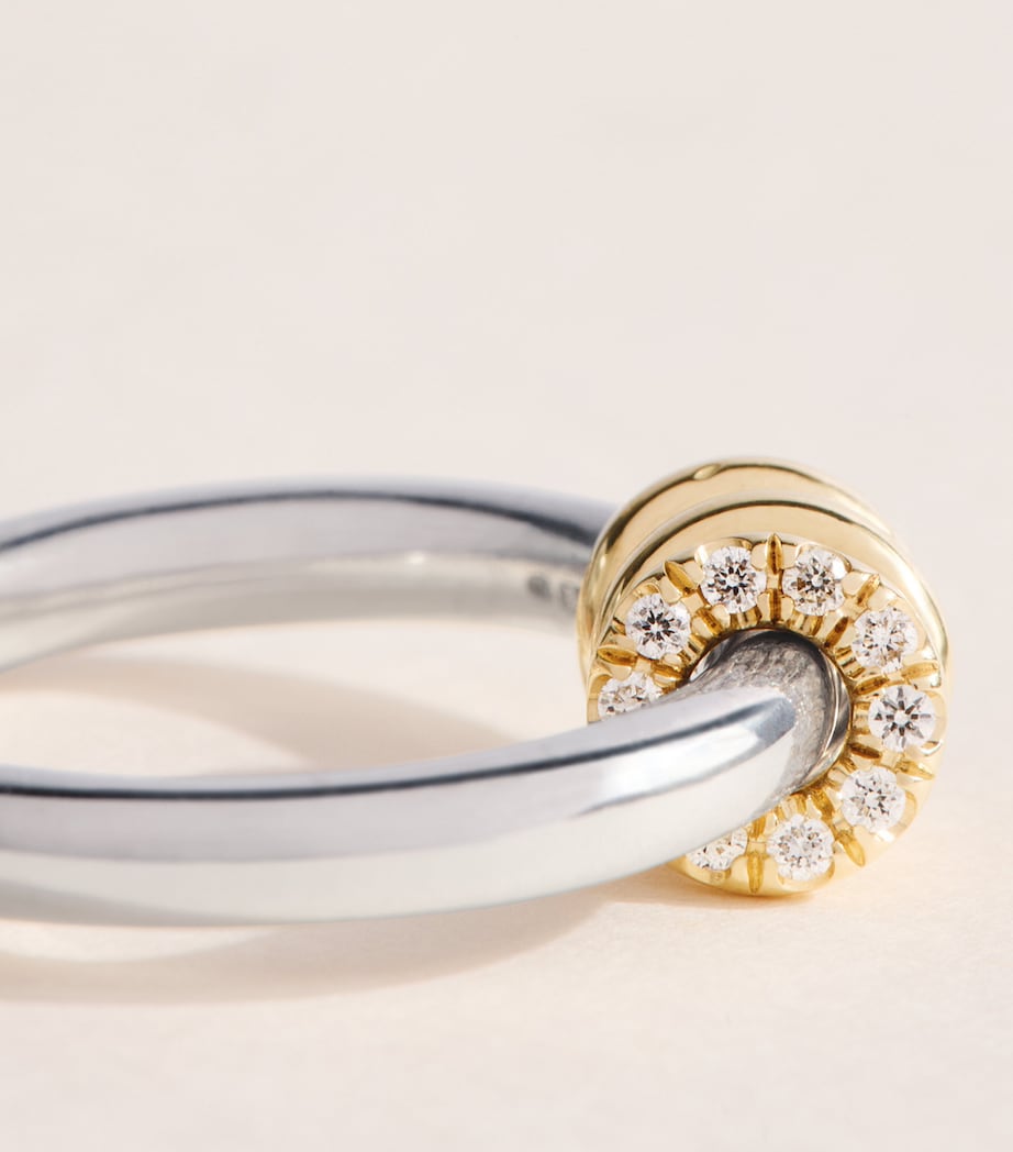 Spinelli Kilcollin Ara Deux Creolen, Mixed Metal, Diamanten, UK-Version