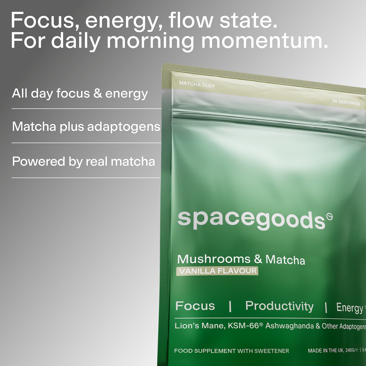 Spacegoods Matcha Dust superfood blend 240g (British brand)