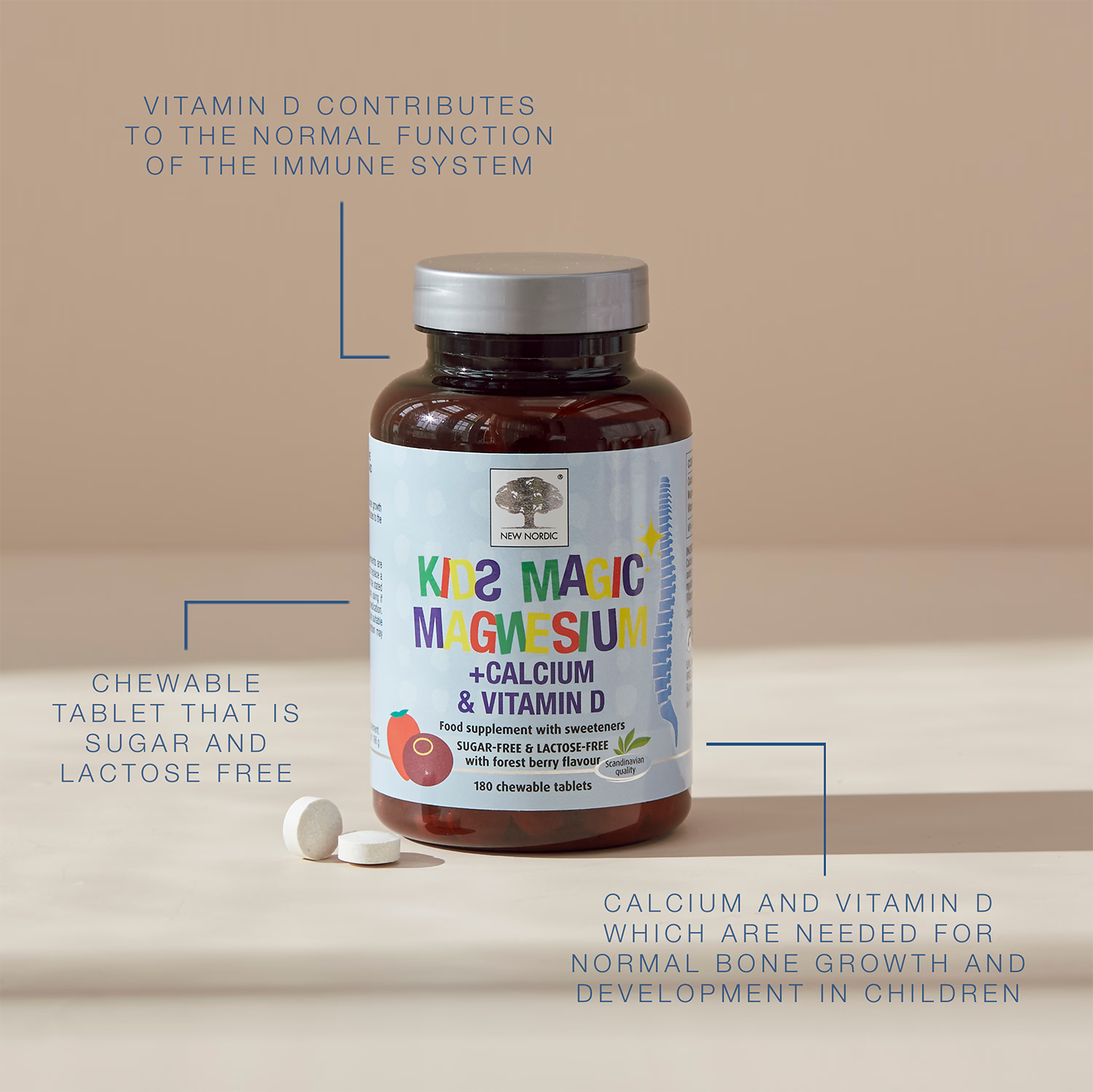 New Nordic Kids Magic Magnesium chewable tablets 180 - British product
