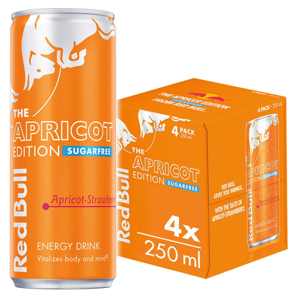 Red Bull Energy Drink Sugar Free Apricot Edition 250ml x4