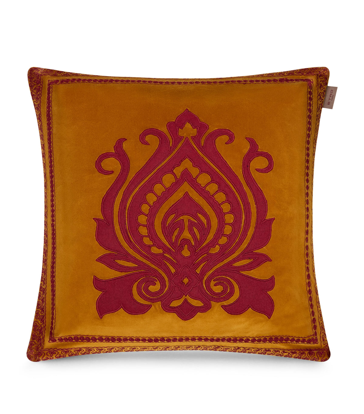 Etro Cotton Velvet Embroidered Gombo Cushion 45cm x 45cm - British product