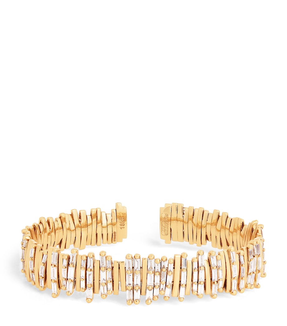 Suzanne Kalan half baguette rose gold diamond bangle - British product
