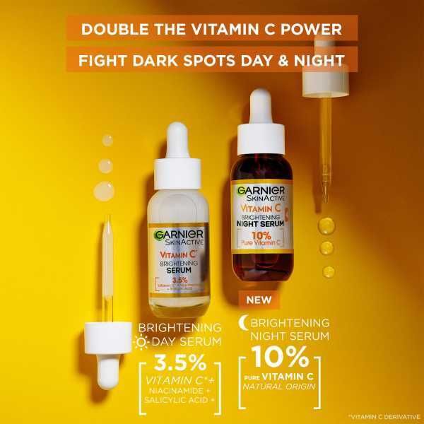 Garnier Night Serum, 10% Pure Vitamin C & Hyaluronic Acid GOODS Superdrug   