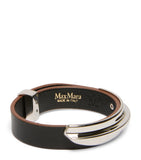 Max Mara leather-metal cuff bracelet (British brand)