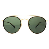 Ray-Ban Round Double Bridge sunglasses 3647N gold and green, imported from the UK