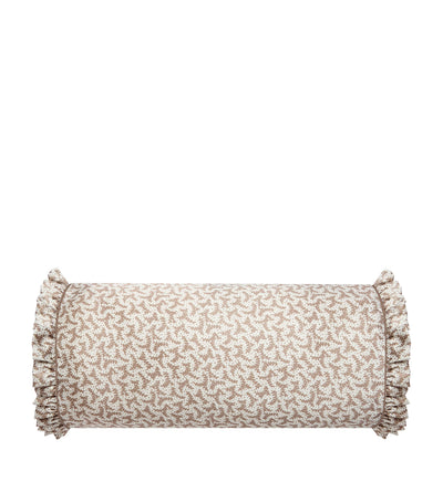 Harrods Gingerlily Silk Frilled Fern Bolster Cushion 20cm x 46cm- Buy online at McGrocer