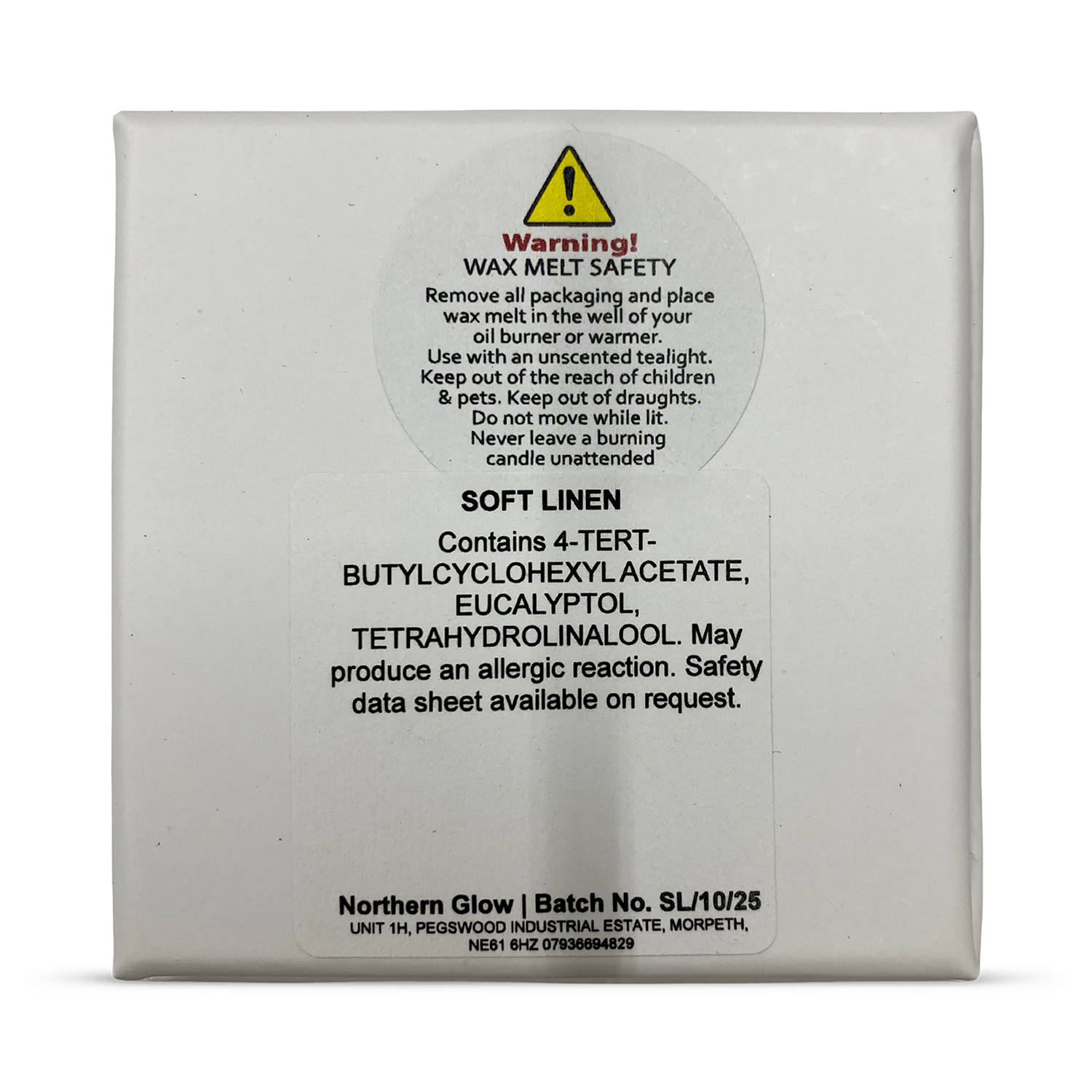 Scented wax melt Soft Linen 90g hand poured natural blend (British brand)