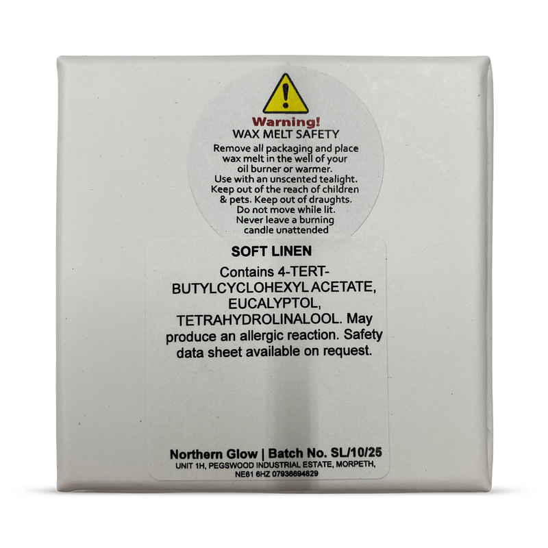 Scented wax melt Soft Linen 90g hand poured natural blend (British brand)