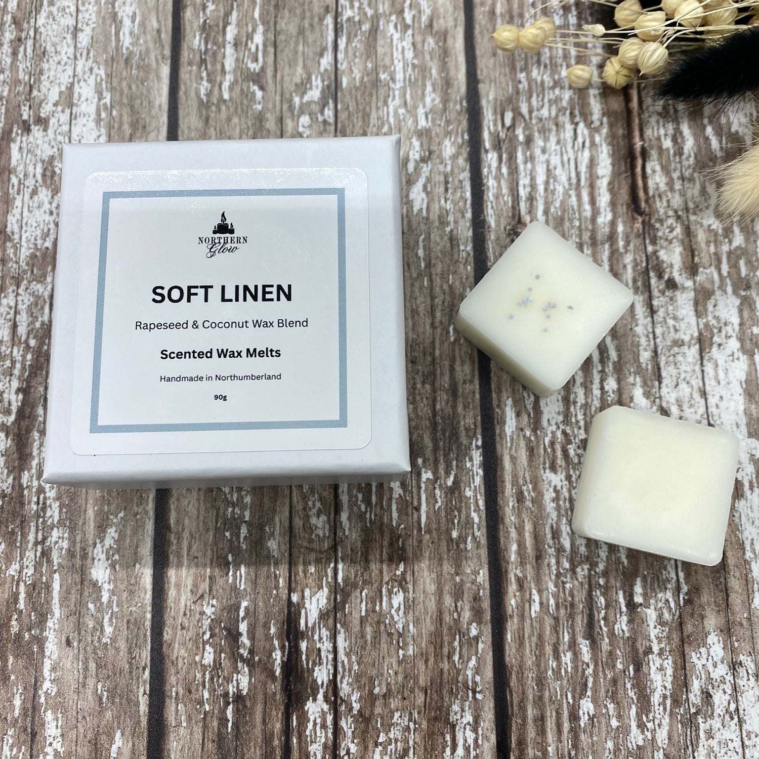 Scented wax melt Soft Linen 90g hand poured natural blend (British brand)