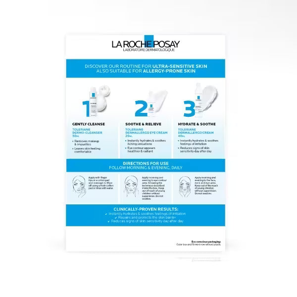 La Roche-Posay Sensitive Skincare Routine Kit 50ml 20ml 40ml, UK version