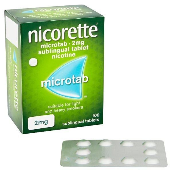 Nicorette® Microtab 2mg Nicotine 100 Tablets (Stop Smoking) GOODS Superdrug   