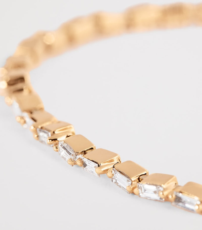 Suzanne Kalan rose gold diamond thin bangle, imported from the UK